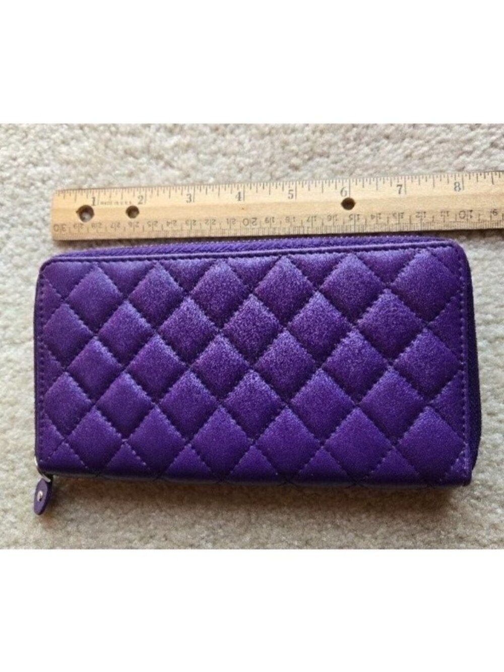 NEW Purple Leather Women's Wallet with RFID Blocking Medium Size Made in India - Picture 2 of 5
